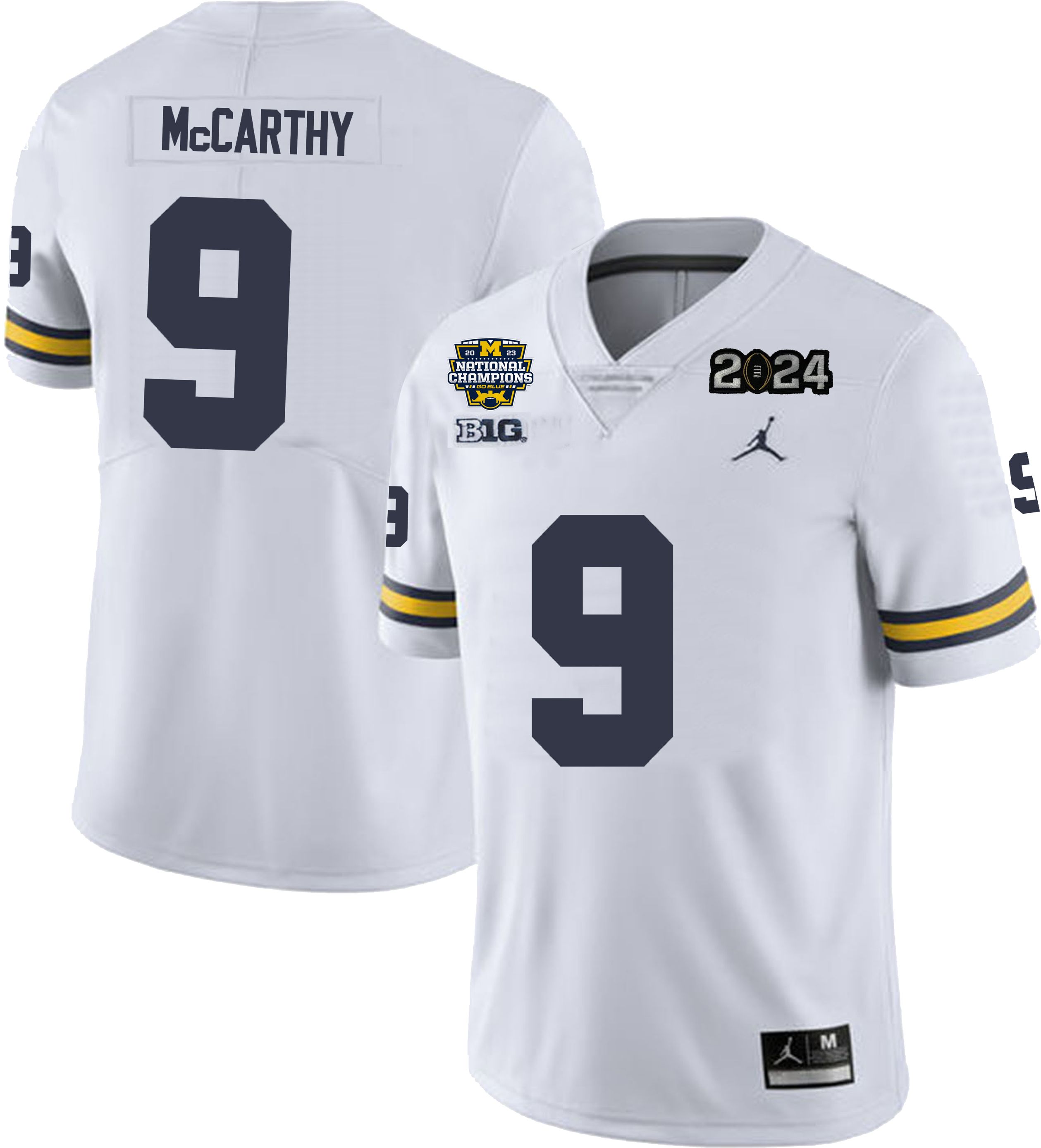 J.J. McCarthy Michigan Wolverines Men's NCAA #9 White National Champions College Football Jersey BG3E454FN